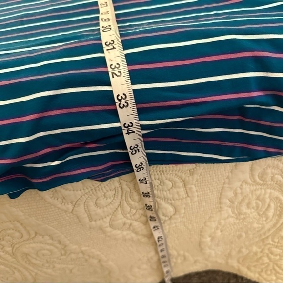 Blue stripe stretch swing dress light and airy for summer! Super flattering - Picture 6 of 6